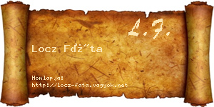 Locz Fáta névjegykártya